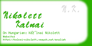 nikolett kalnai business card